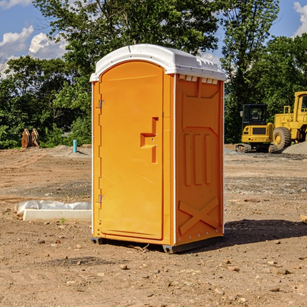 can i customize the exterior of the porta potties with my event logo or branding in Ginger Blue